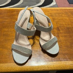 Silver Rhinestone De Blossom Collection Heels